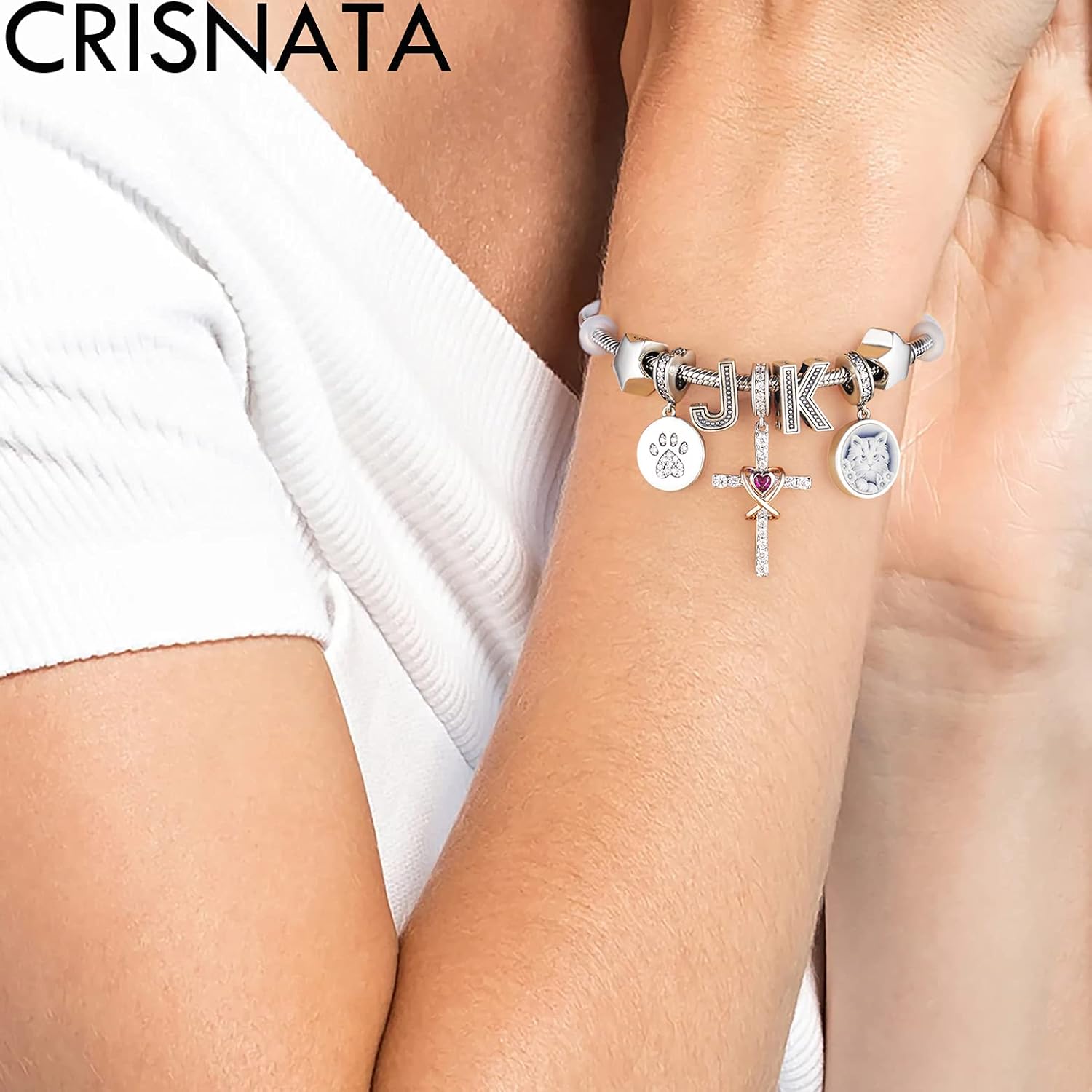 Vintage Initial A-Z Letter Charms, 925 Sterling Silver 26 Alphabet Beads Openwork 4 Leaf Clover, fits European Bracelet Necklace, Idea Gift for Family/Lover/Friends - Image 5