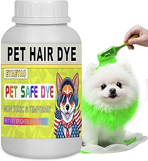 Eyaeyao Green Dog Hair Dye, 7 Fl Oz (250 ml) Pet Safe Dye, Pet Grooming, Permanent Pet Hair Dye Stain, Safely Used, Pet Dy...