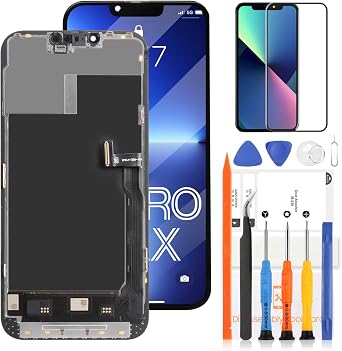 OLED for iPhone 13 Pro Max Screen Replacement Kit Full HD COF LCD Display 3D Touch Digitizer Assembly with Repair Tool for A2643, A2484, A2641, A2644, A2645 Black 6.7"