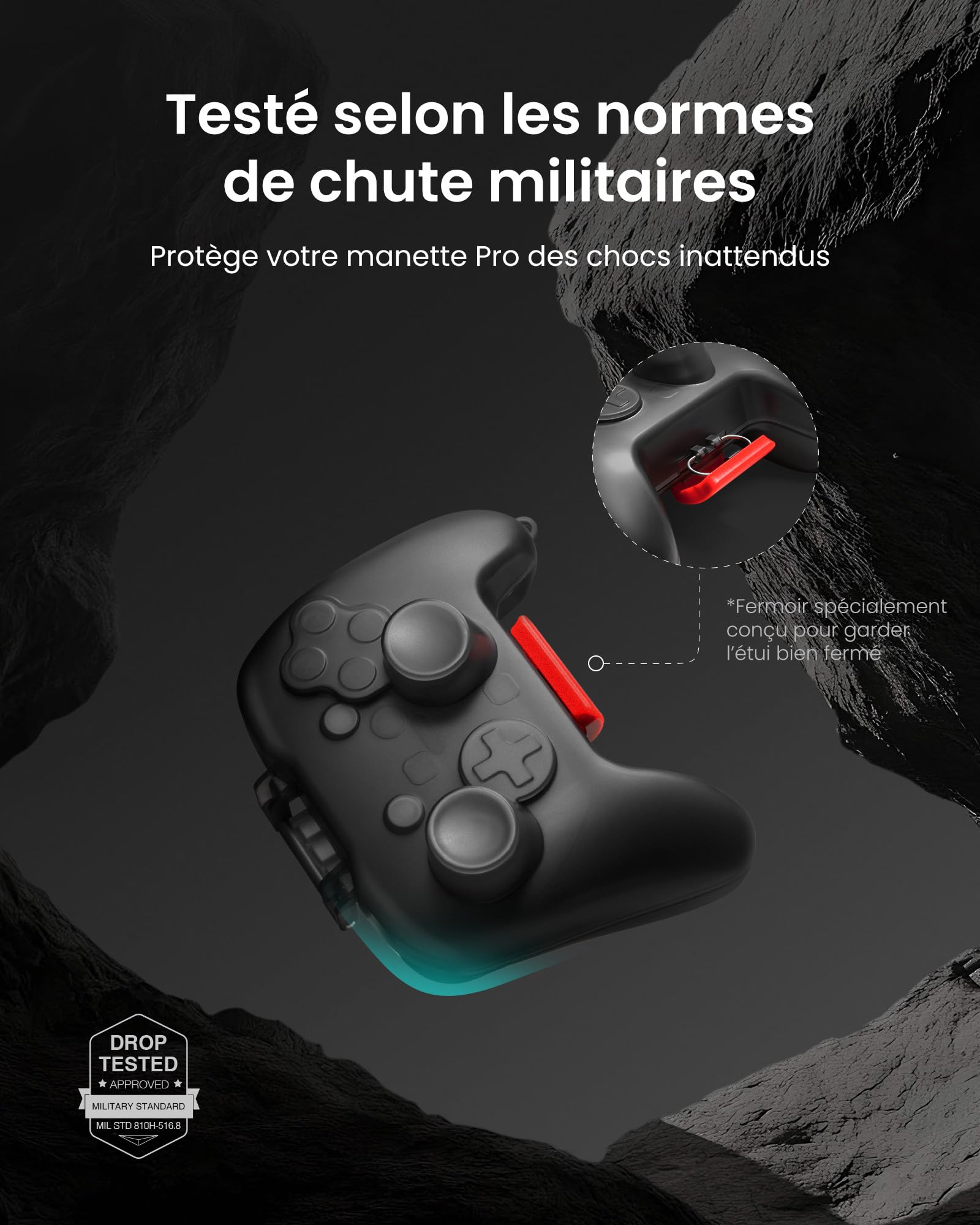 tomtoc Funda para Mando Nintendo Switch 2 Pro Controller, Carcasa Protector rígida para Joystick, Estuche portátil de Viaje, antichoque, antiarañazos, Resistente al Agua
