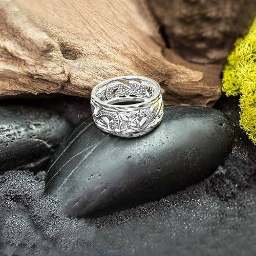 Miniatura 3 de Honolulu Jewelry Company Anillo de plata de ley hawaiana abierta