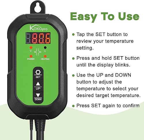 Miniatura 8 de KOKOPRO - Tapete de calor para plántulas  Tapete de calor impermeable duradero para plantas almohadilla de calefacción hidropónica cálida para