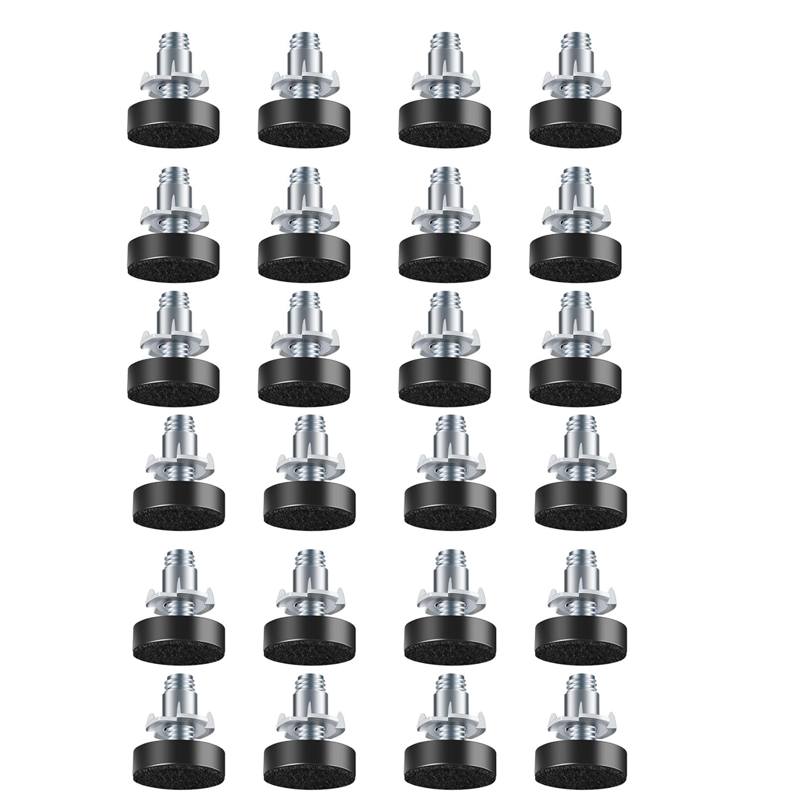 Buxuaaaa A 24Pieces Djustable Furniture Levelers M6threaded Screw In Leg Height Djusters Ccessory For Chairs Sofas Shelves Djustable Furniture Levelers