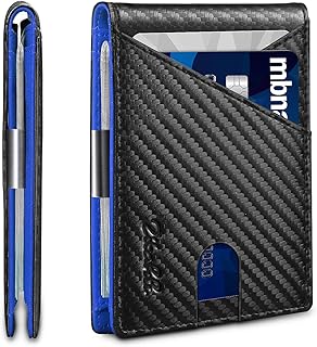 Zitahli Slim RFID Wallets for Men, Money Clip Bifold Leather Wallet Minimalist Mens Wallet with ID Window and 12 Card Slots