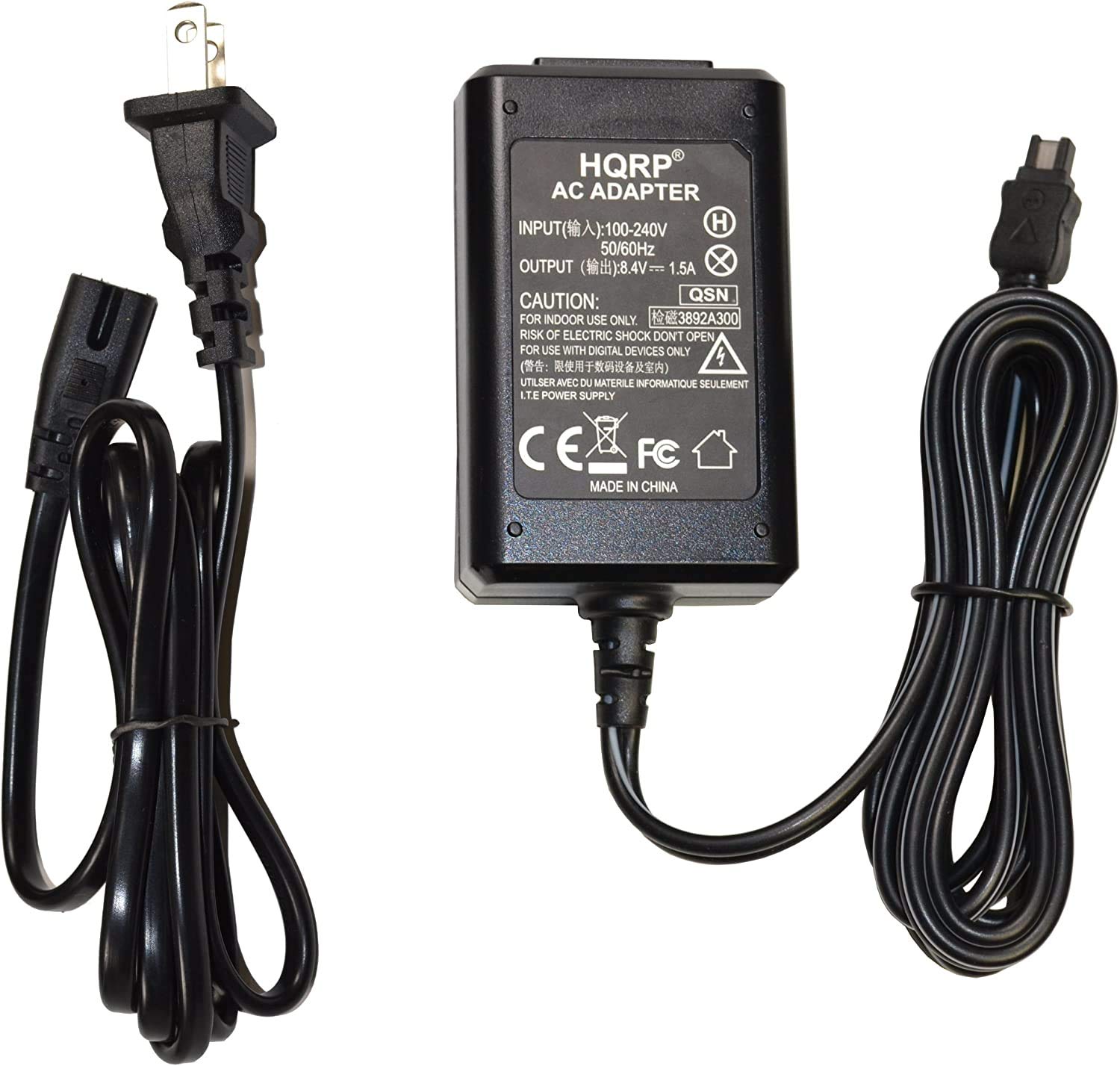 HQRP AC Power Adapter for Sony HandyCam DCR-IP55E, DCR-IP5E