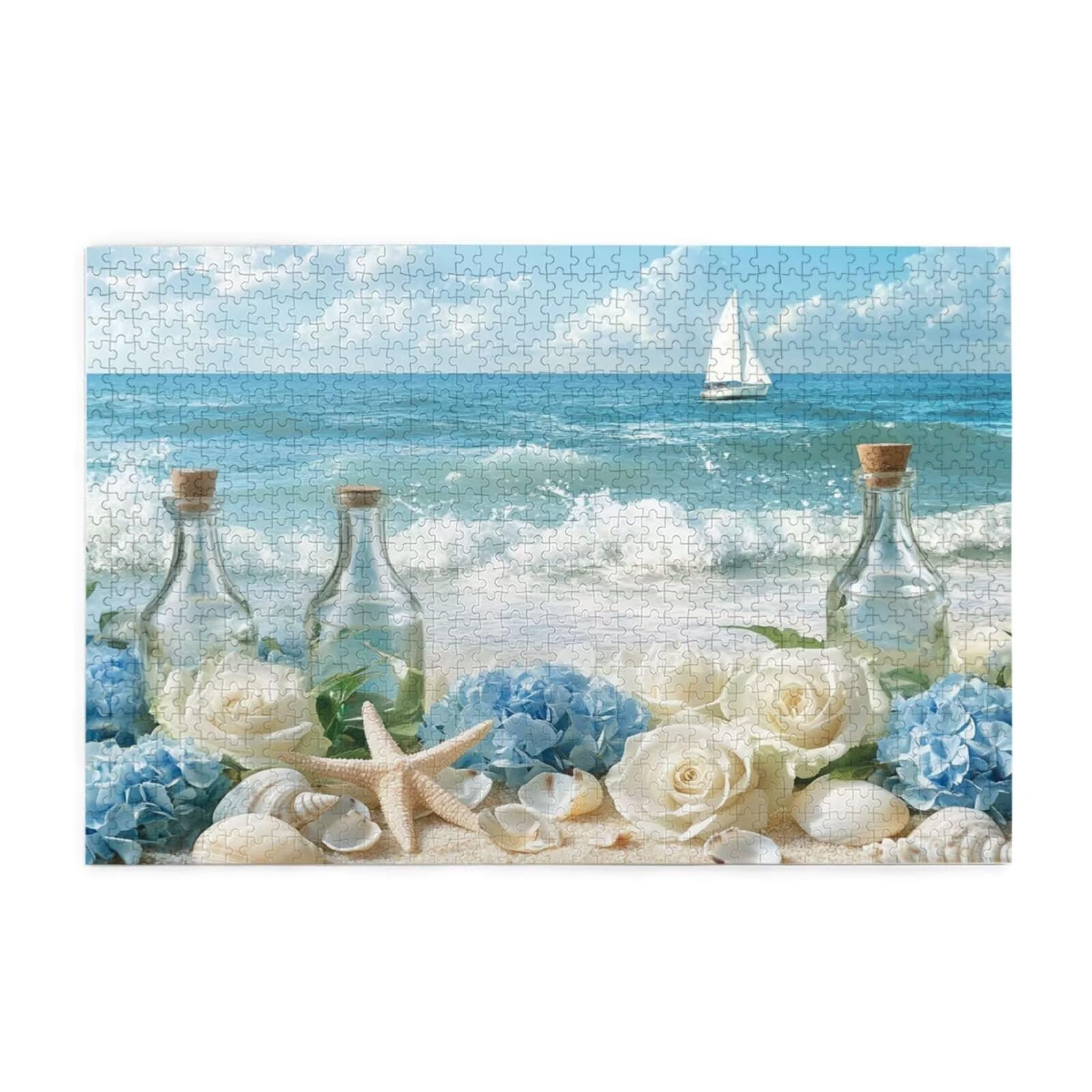 Puzzle 2000 Teile, Puzzle Erwachsene, Holzpuzzle Meer Impossible Jigsaw, Clevere Rätsel, HD Farbe Jigsaw mit Geschenkbox Verpackung for Aesthetic Room Decor, Geschenke für Frauen Blume 100x70cm p-1885