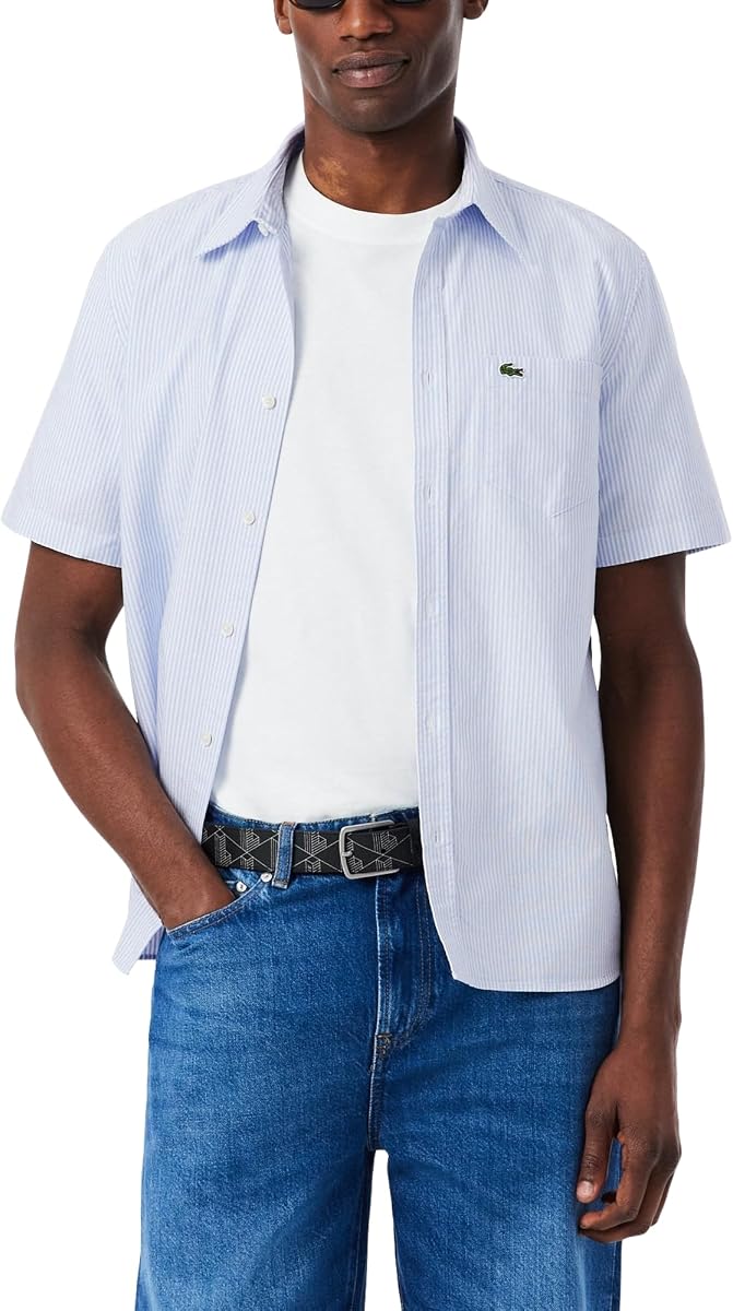Lacoste Men's Regular Fit Short Sleeved Oxford Shirt