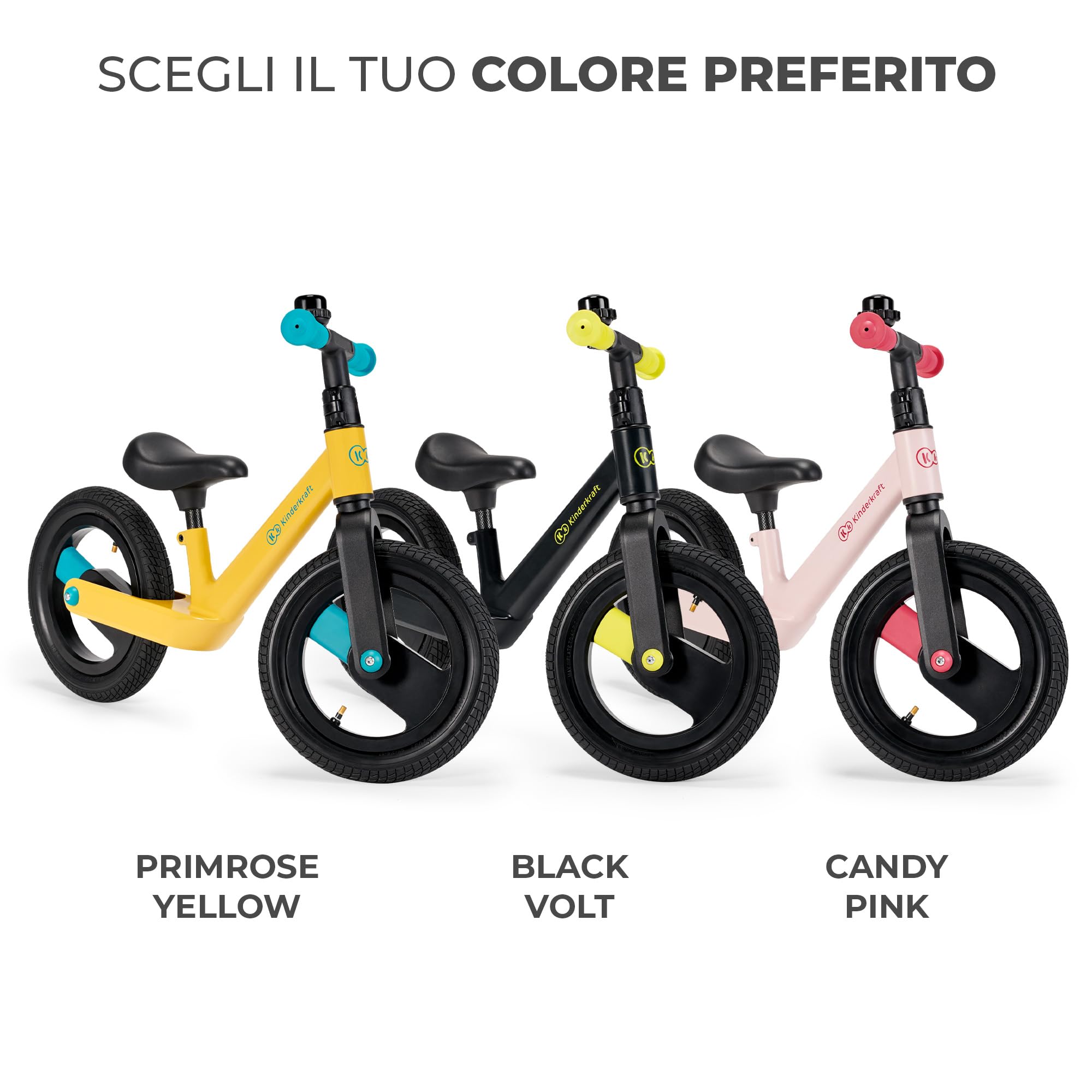 Kinderkraft GOSWIFT Bicicletta Bambini 3-5 anni 12 Pollici, Ultraleggero, Bici senza Pedali, Sella Regolabile