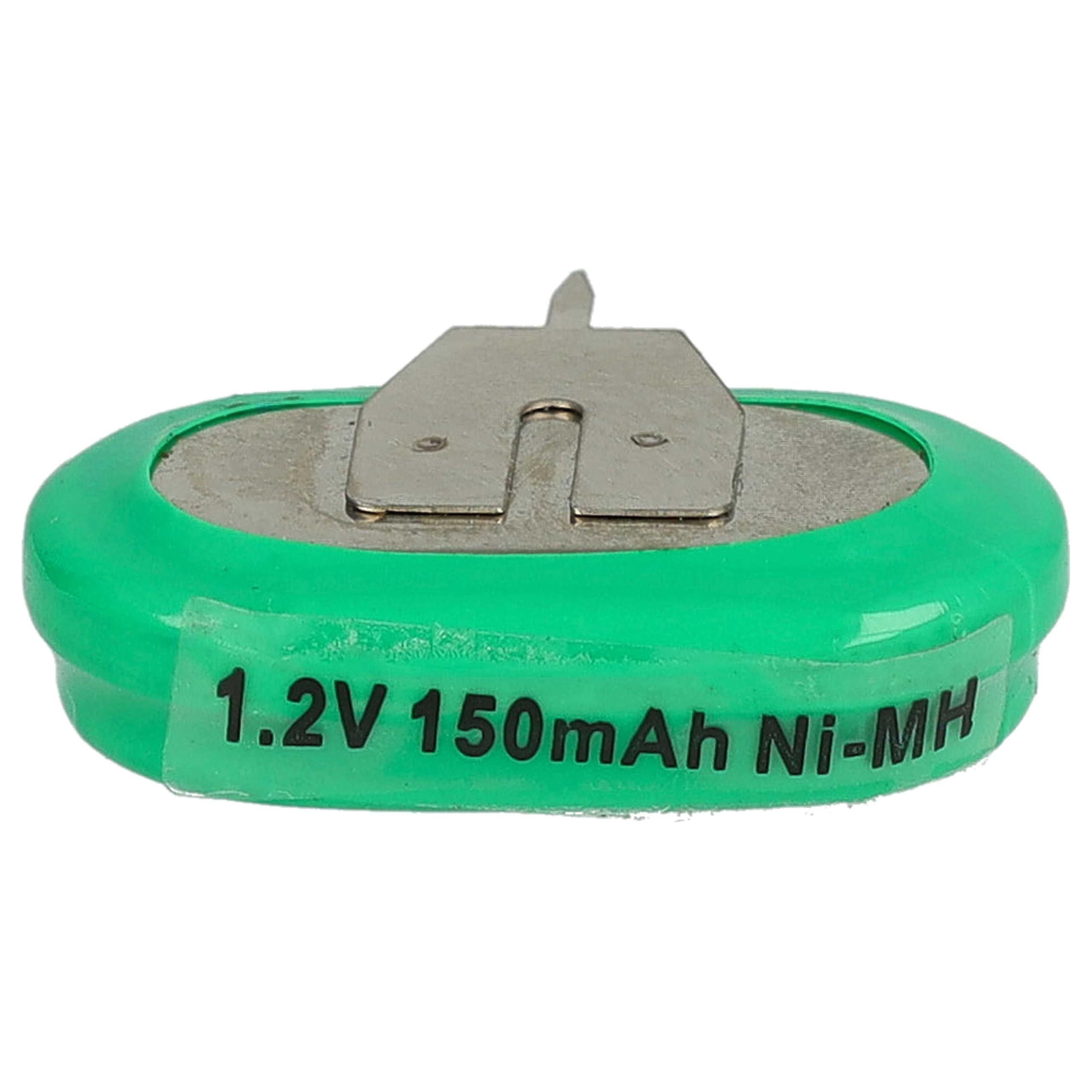 vhbw 50x NiMH Batería de botón de Repuesto Tipo 1/V150H 3 Pines 150 mAh 1,2 V Compatible para lámparas solares, etc.