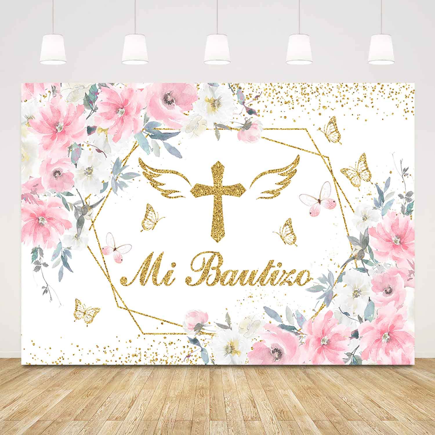 Our Taufe Round Backdrop Cover 2 M | Fotohintergrund Für Taufe, Kommunion, Baby Shower – Mit HD-Druck, Polyester