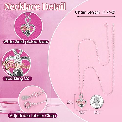 Miniatura 6 de ADDWel Regalos para mamá de hija e hijo, idea de regalo de cumpleaños para mamá de parte de niños, rosas reales preservadas únicas con collar de