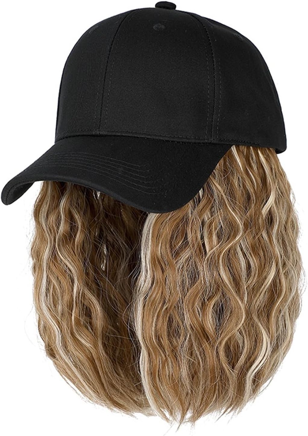 Bald Cap Baseball Cap Short Wig Curly Synthetic Baseball Cap Hair Wig Natural Black Hat Wigs Naturally Synthetic Adjustable Hair Cap (Color : 18)