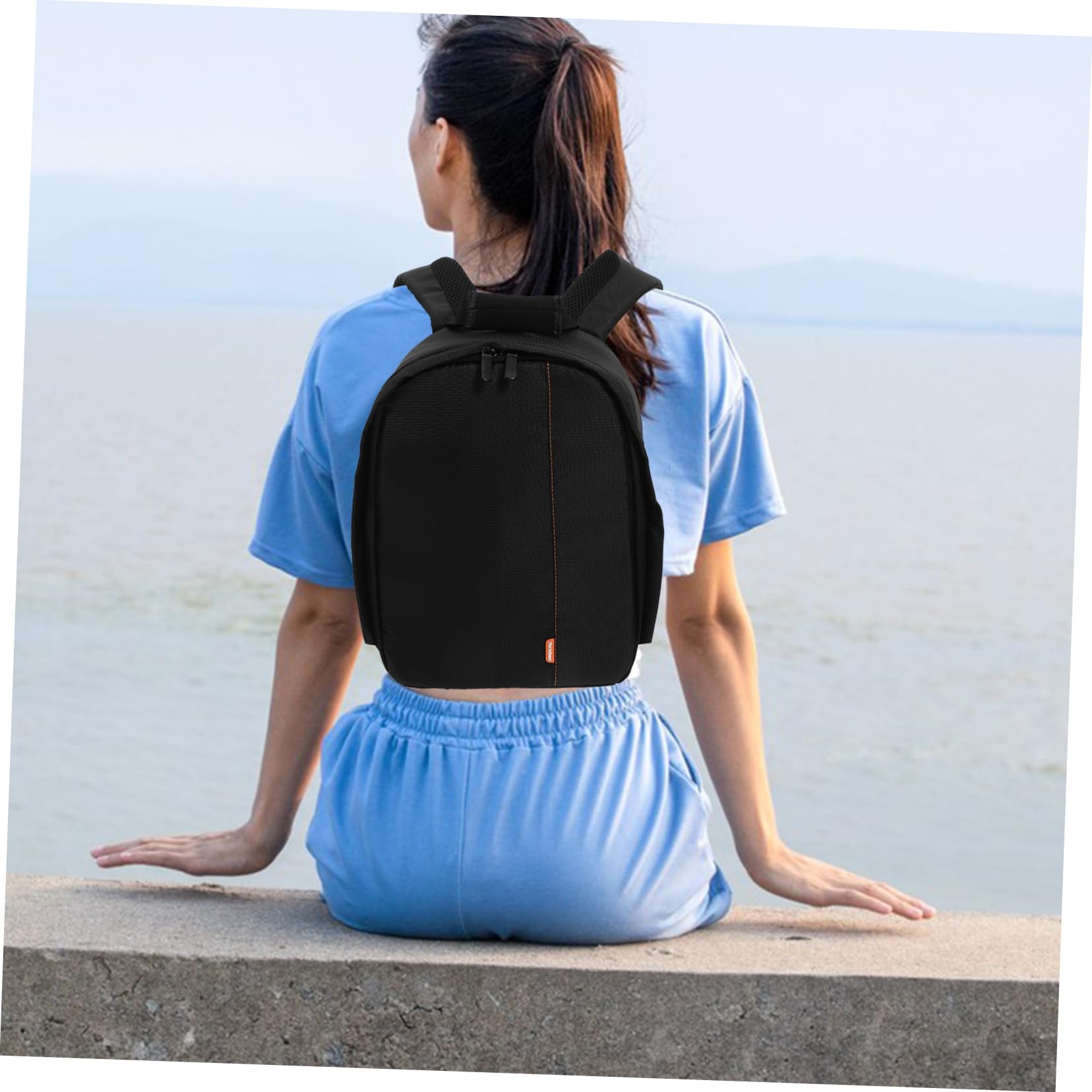 NUOBESTY Borsa Porta Fotocamera da Viaggio in Nylon 210D, Nera, Leggera