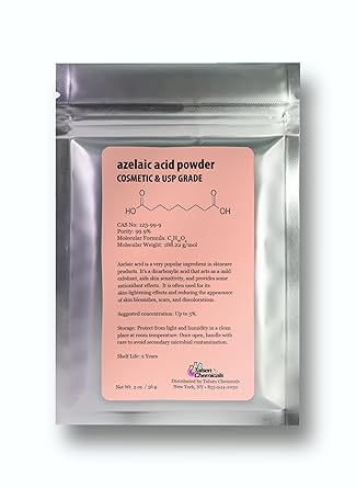 Azelaic Acid Powder 2 Oz / 56 Gram 99.9% Azelaic Acid Fine Powder for Making DIY Azelaic Acid Cream, Gel and Azelaic Acid Serum by Talsen Chemicals