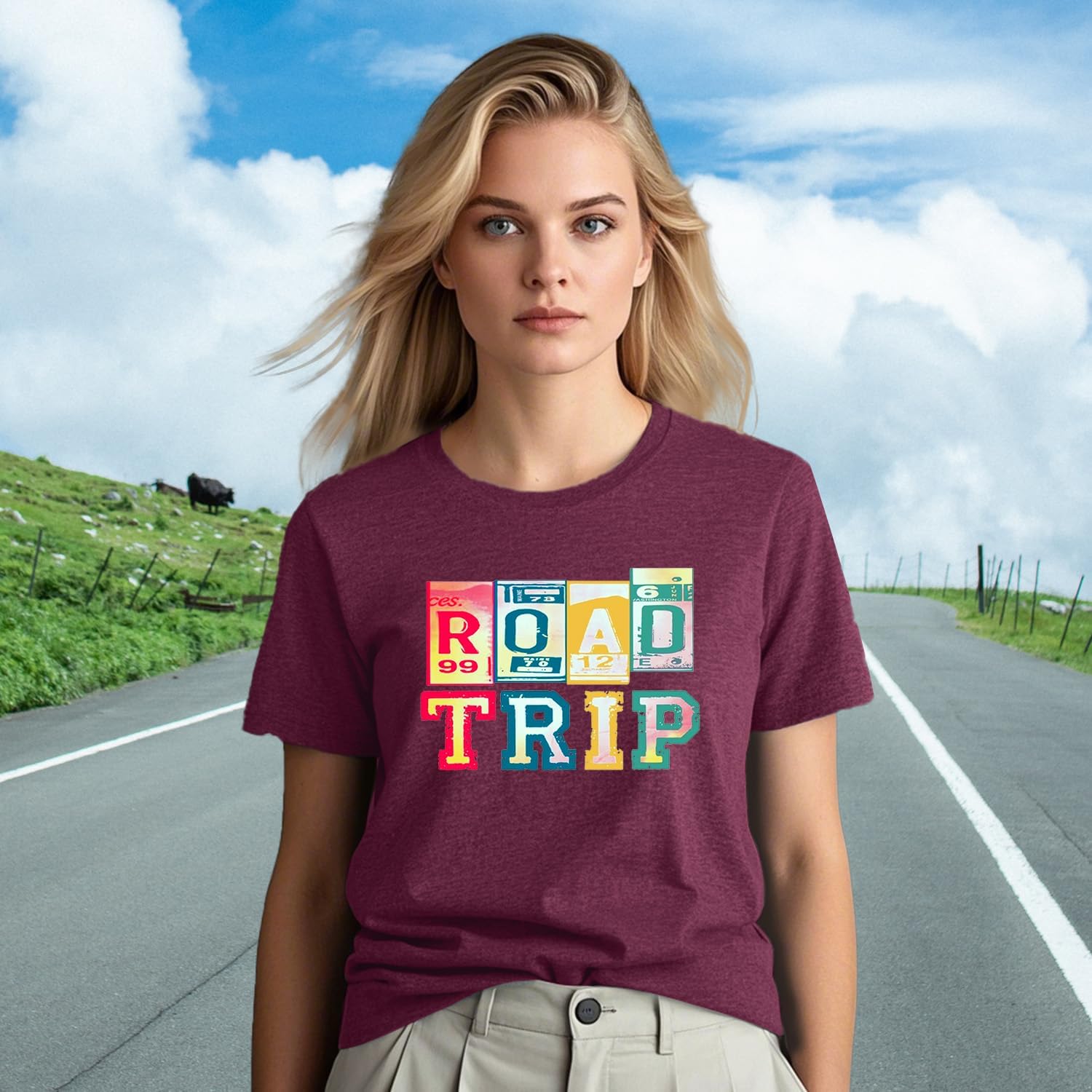 Womens Road Trip Shirt Getaway Travel Camping Crewneck T-Shirt Outdoor Hiking Tee - Image 3