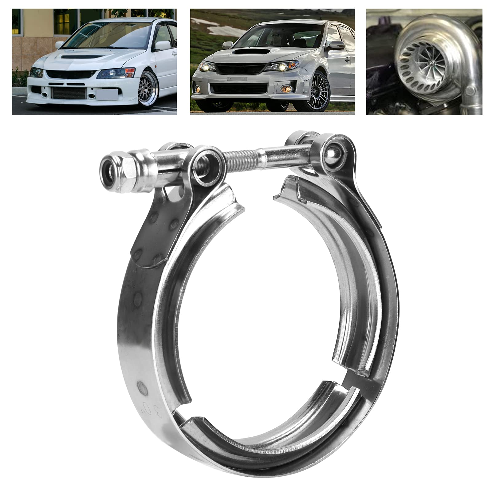Morsetto a V per Tubo Scarico Auto, 3 Pollici, Acciaio Inossidabile, Universale per Turbocompressore, Fissaggio Sicuro e Resistente