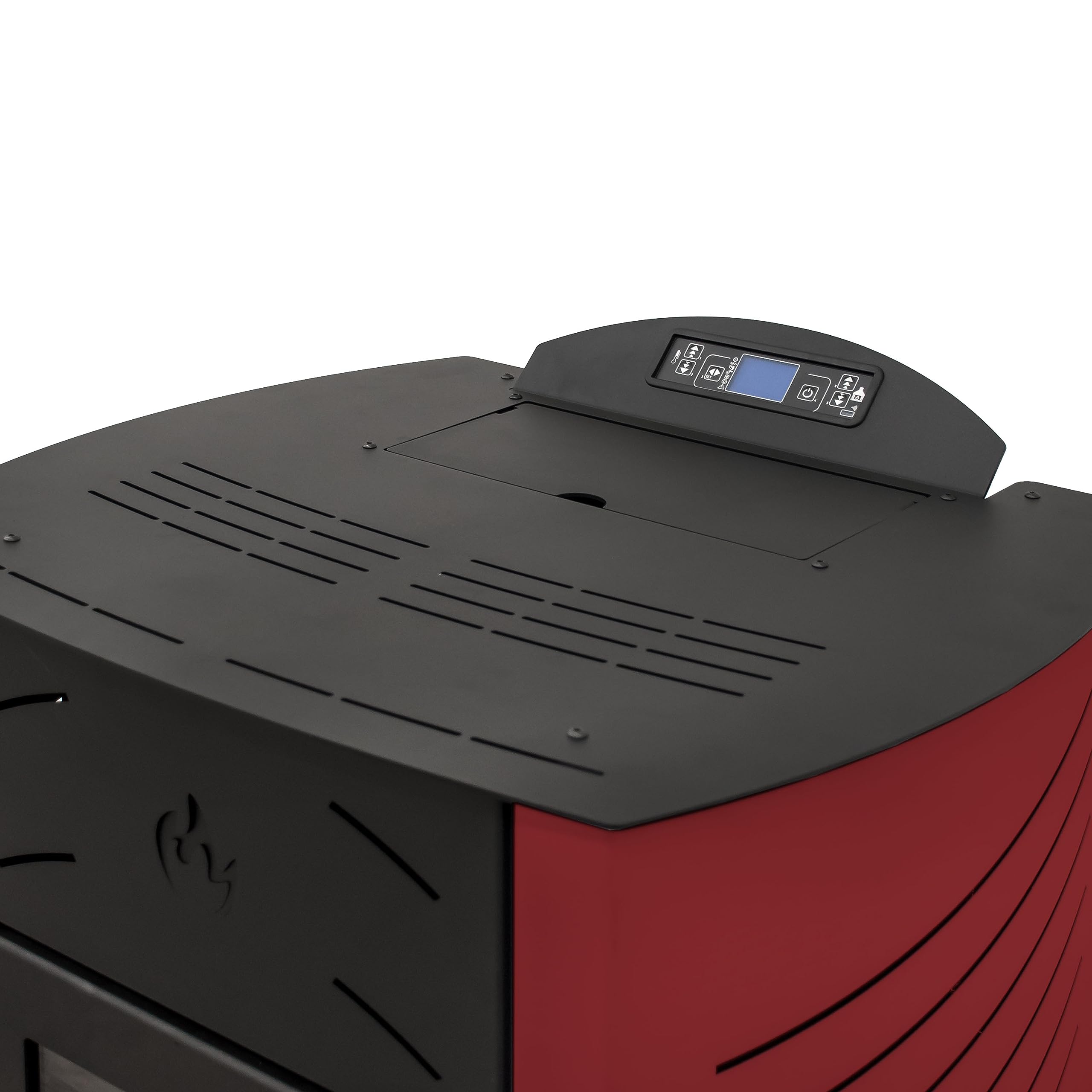 STUFE A PELLET ITALIA Siberia Hydro 15 KW WiFi - Estufa de pellets para habitaciones y agua caliente, eficiencia 90%, calienta hasta 90 m², autonomía de 20 horas, programable con 5 potencias, rojo