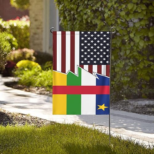Miniatura 2 de Torn Style American And The Central African Republic Flags Garden Flag 12.5"x18" Inch Double Sided Garden Flags Home Lawn Outdoor Decor Flags Party