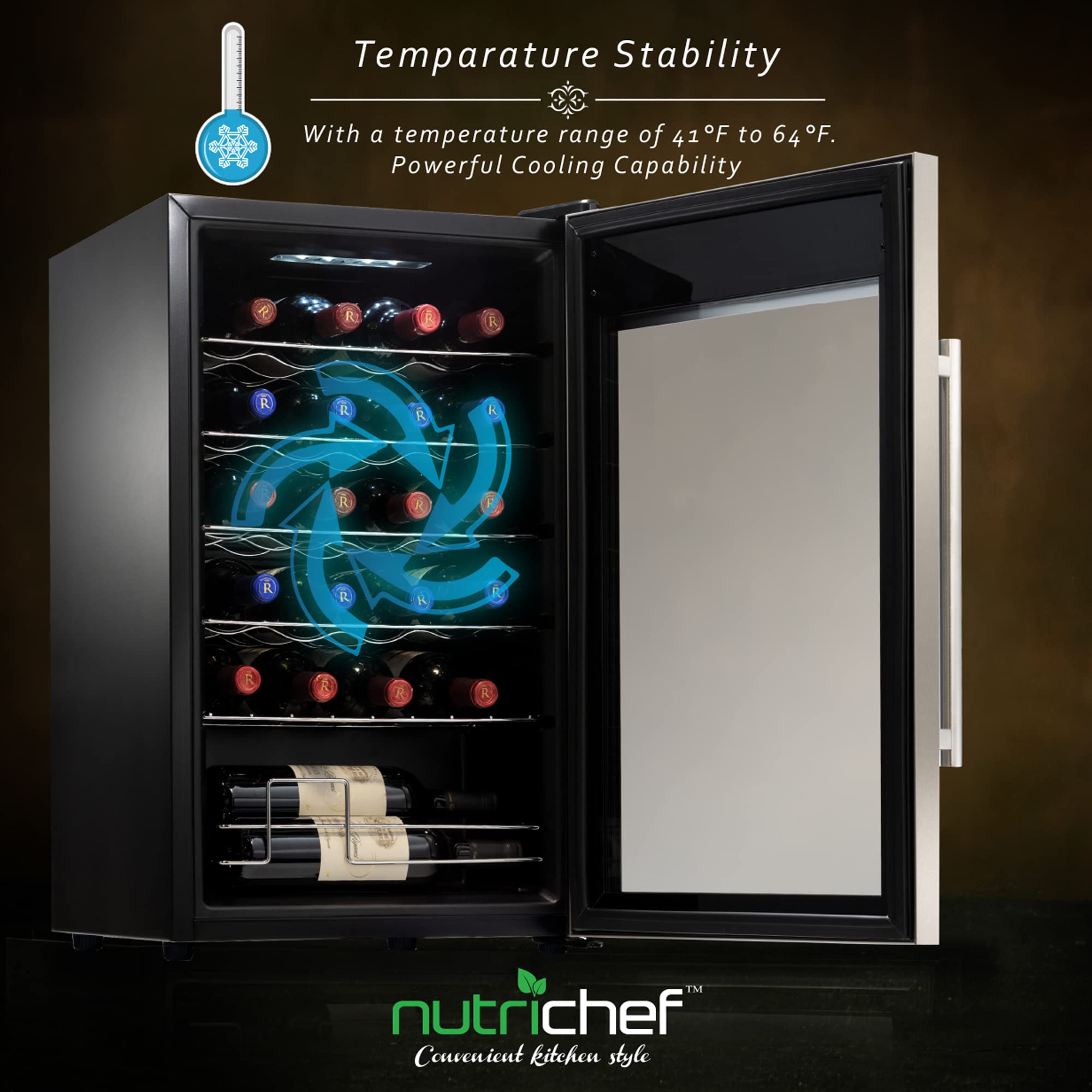 NutriChef PKCWC248 24 Bottle Compressor Cooler
