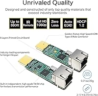 Vista 2 de DDMALL Mini extensor HDMI de hasta 330 pies/328.1 ft, 1080P a 60 Hz, extensor HDMI Full HD sobre cable Ethernet CAT5e/CAT6, con control IR directo 1