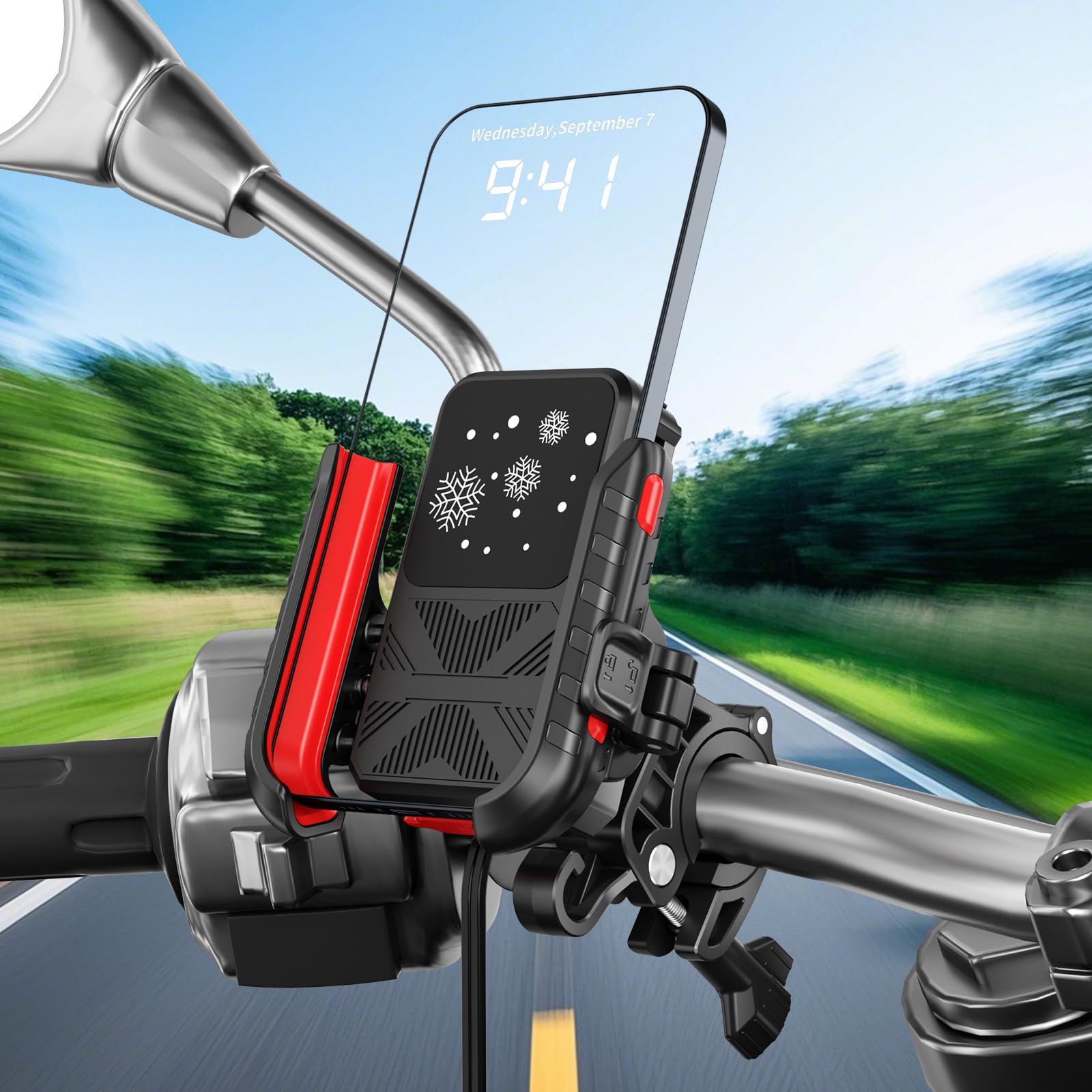 Uchwyt motocyklowy na telefon z półprzewodnikową technologią chłodzenia do długich przejażdżek i gorących warunków pogodowych, półprzewodnikowy stojak chłodzący