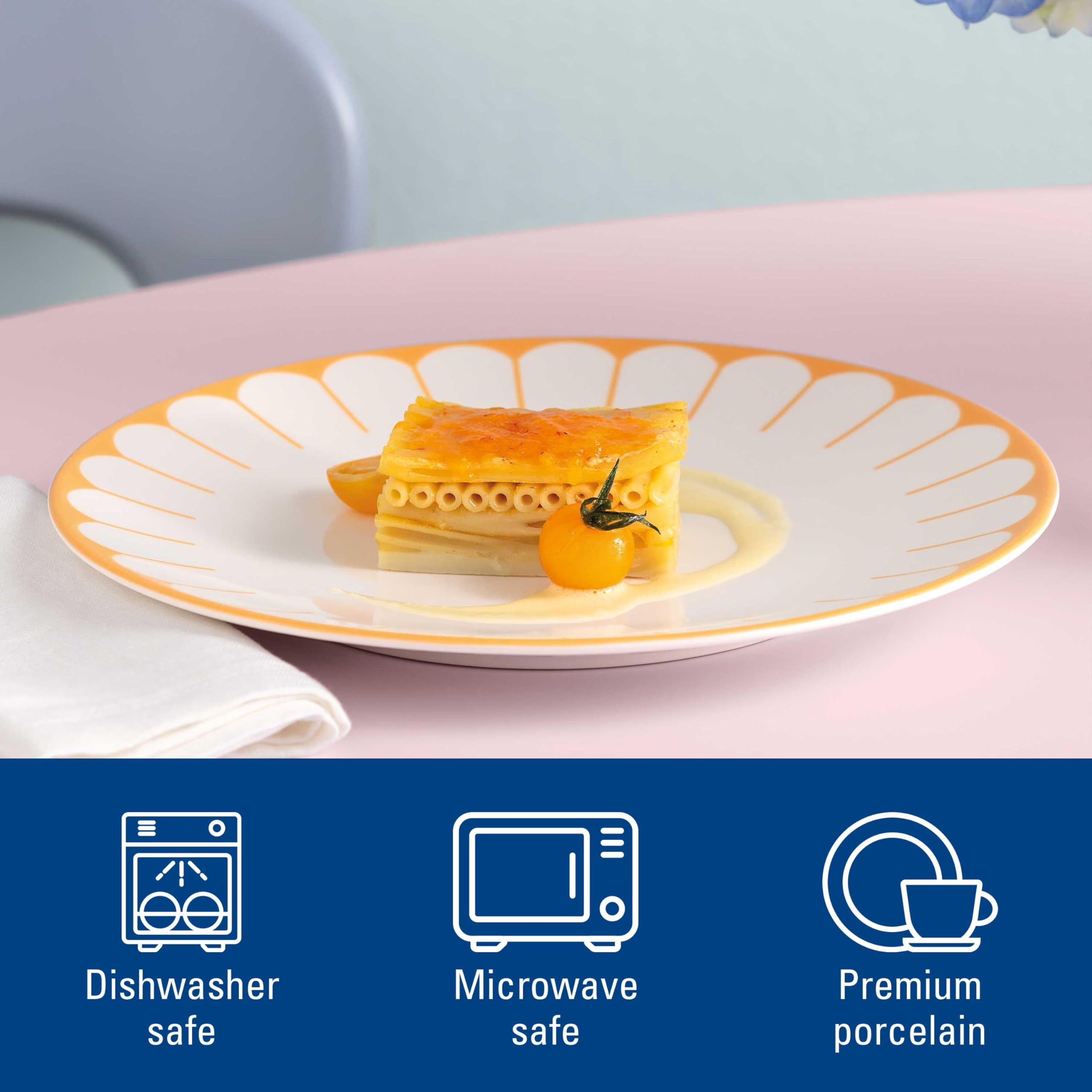Villeroy & Boch Talerz obiadowy Fleur Soleil, żółty, nadaje się do mycia w zmywarce, nadaje się do kuchenki mikrofalowej, duży talerz, naczynia ceramiczne, możliwość układania w stos, pomarańczowy