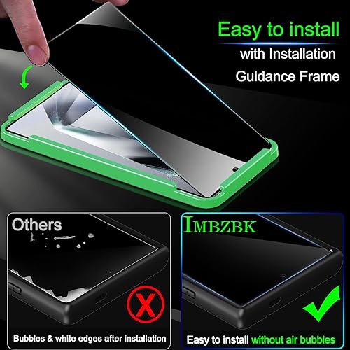 Miniatura 6 de IMBZBK Paquete de 3 protectores de pantalla de privacidad para Samsung Galaxy S24 Ultra de vidrio templado, paquete de 3 protectores de lente de