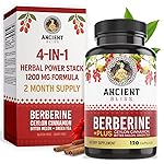 Ancient Bliss Berberine HCL 1200mg with Ceylon Cinnamon, Bitter Melon, and Green Tea Extract - 120 Capsules