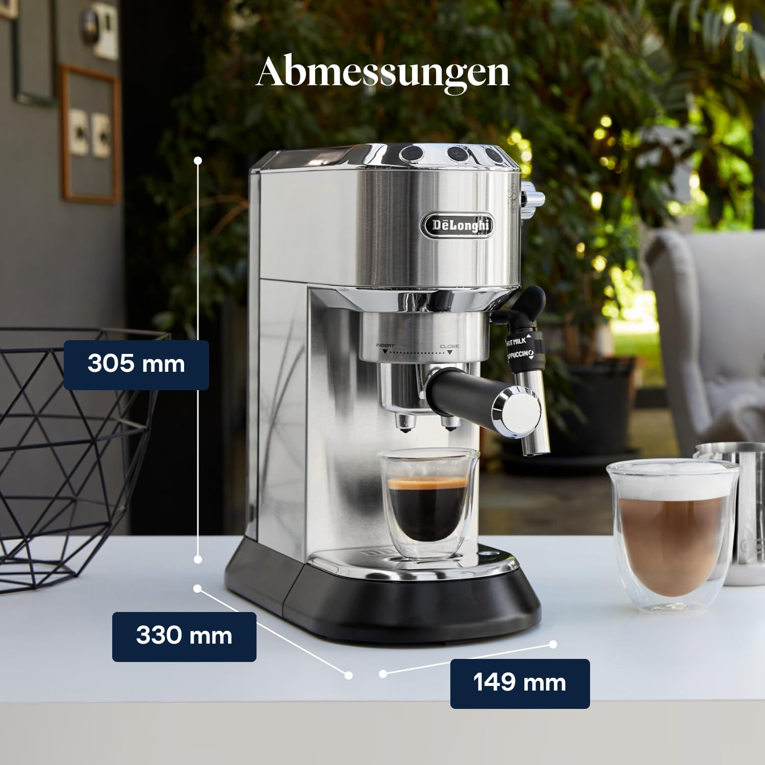 De'Longhi Dedica Style EC685.M Kompakte Siebträgermaschine Espressomaschine 15cm Metall