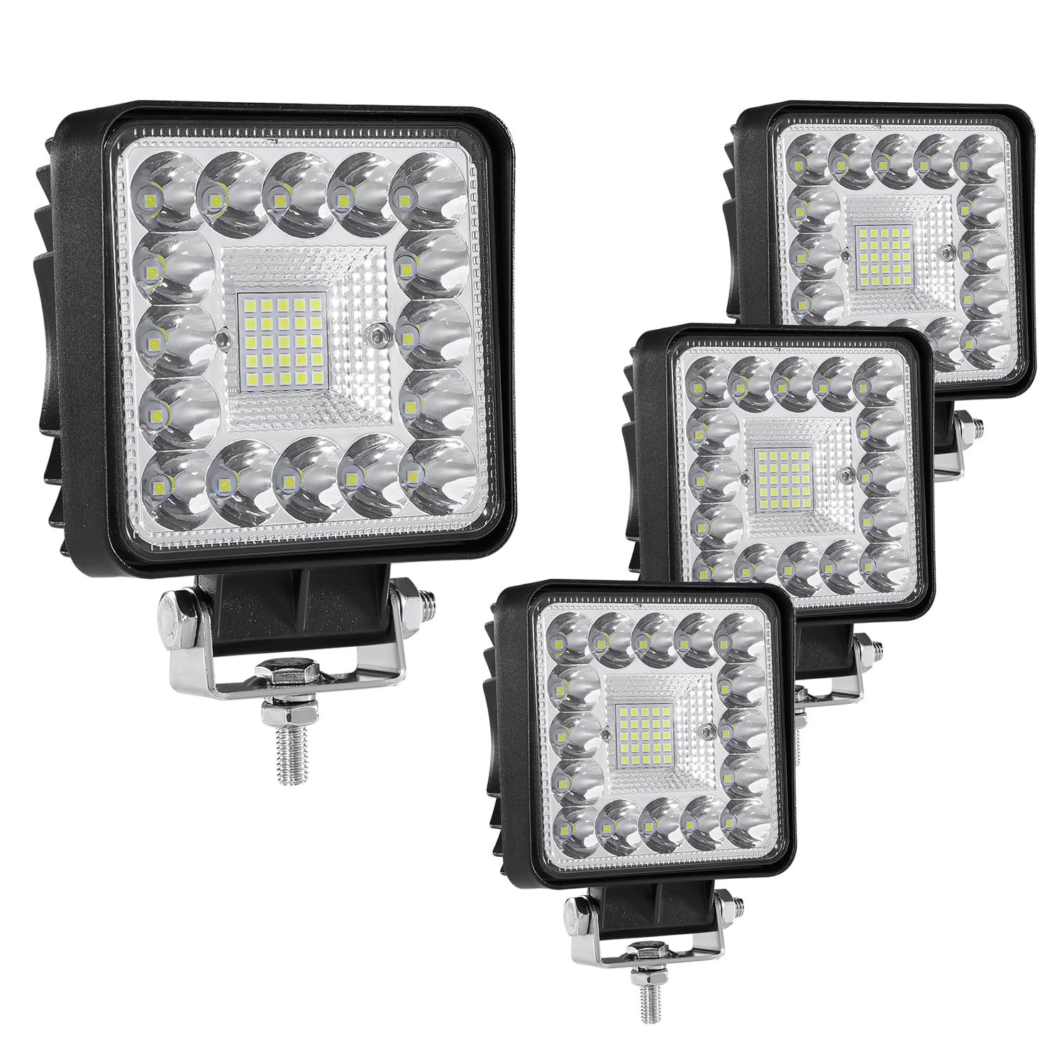 LED pod Lights, LED Lights Cubes, Fog Light for Motorcycle SUV ATV UTV 4x4 Van Jeep Pickup Golf Cart Camper, 4Pack 123W Work Lights for Truck