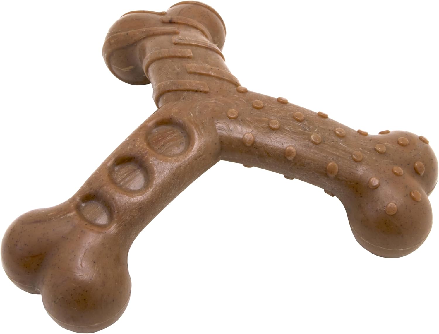 Chew King by Mammoth Dog Bacon Lovin’ Wishbone, Nylon Bones, Textured Bacon Flavored Chew Toy, for All Breed Sizes image 3