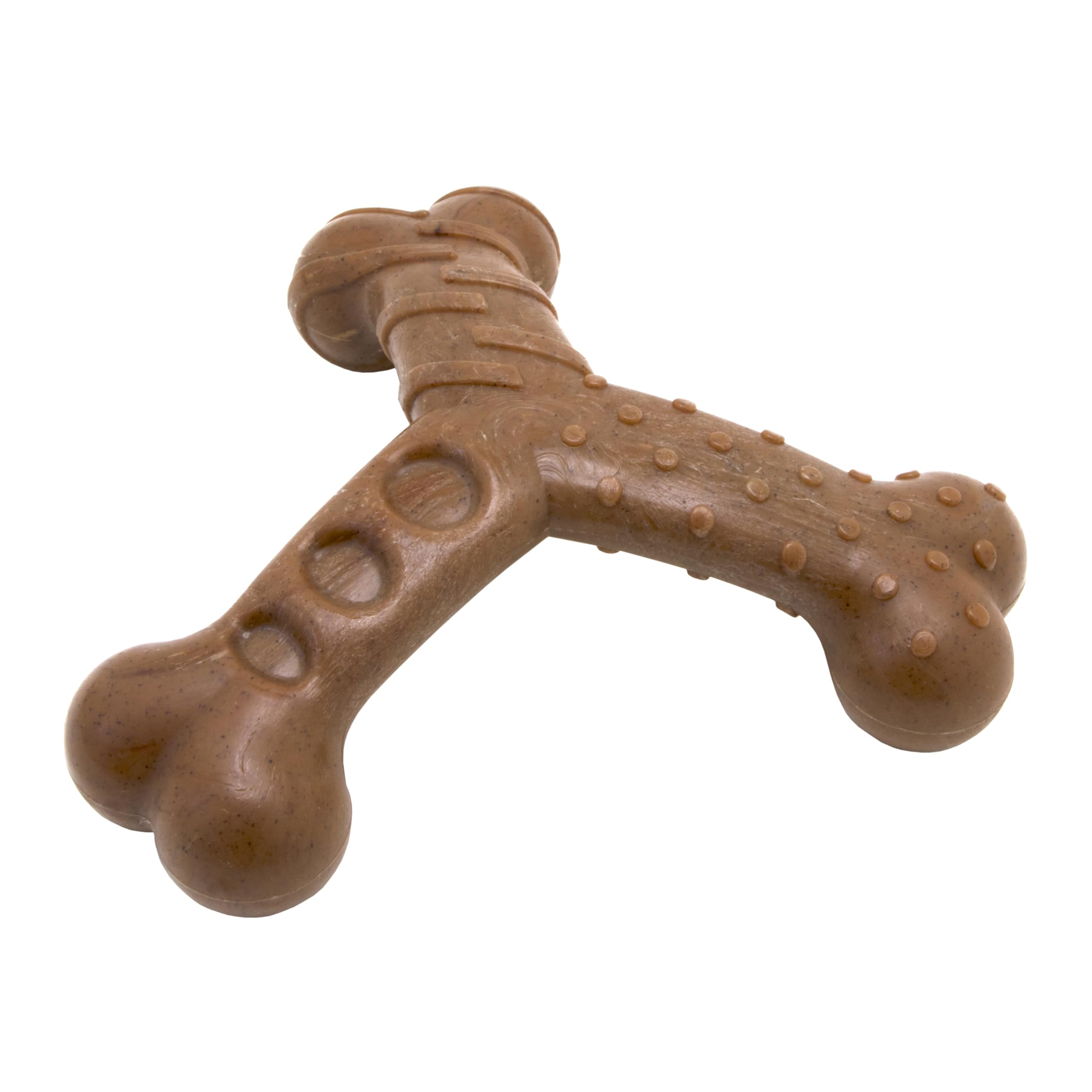Chew King Bacon Lovin' Wishbone, Huesos de Nailon, Juguete masticable con Sabor a Tocino Texturizado