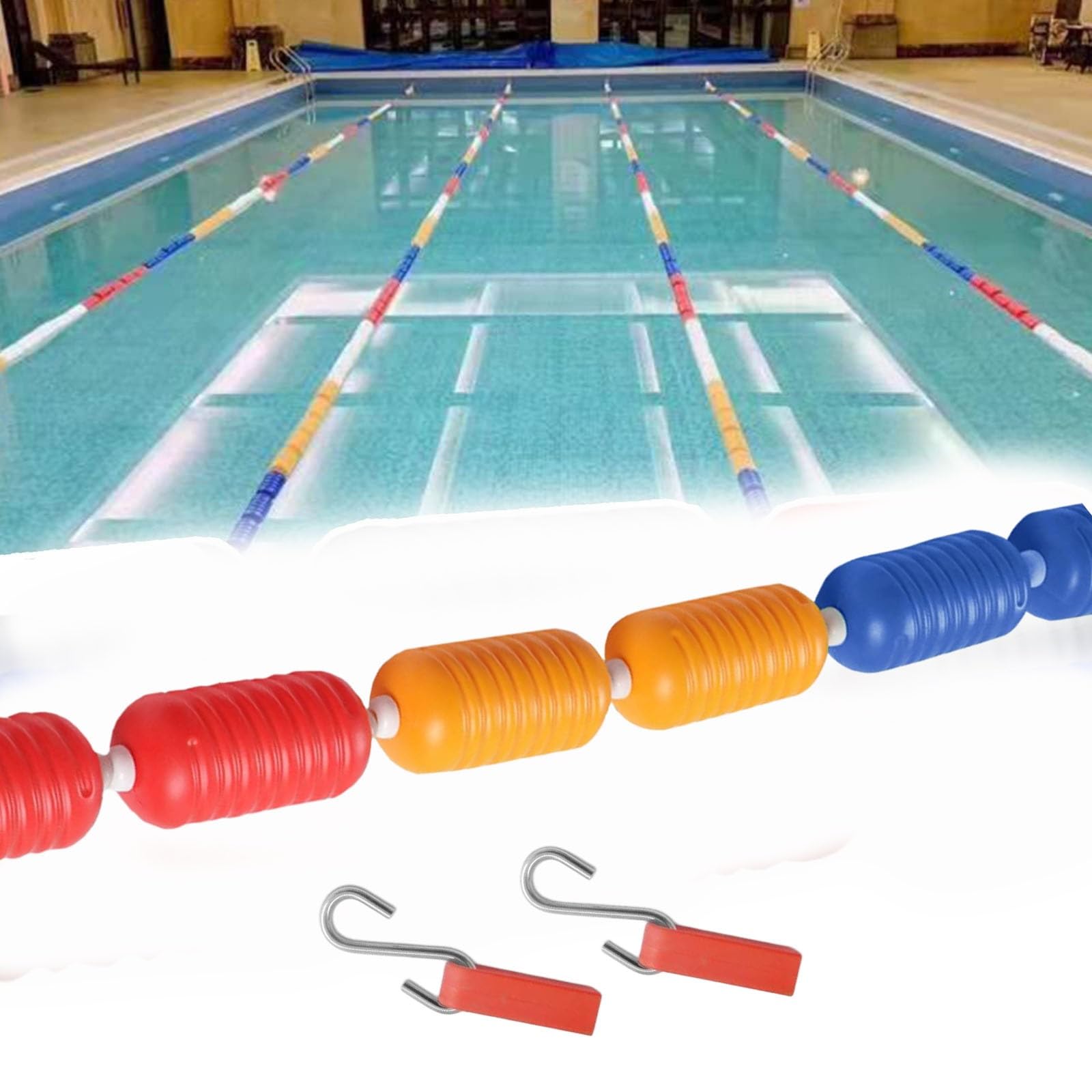Corda di sicurezza per piscina, divisorio galleggiante staccabile per piscine private e da competizione, linea di sicurezza esterna per la gestione a bordo piscina