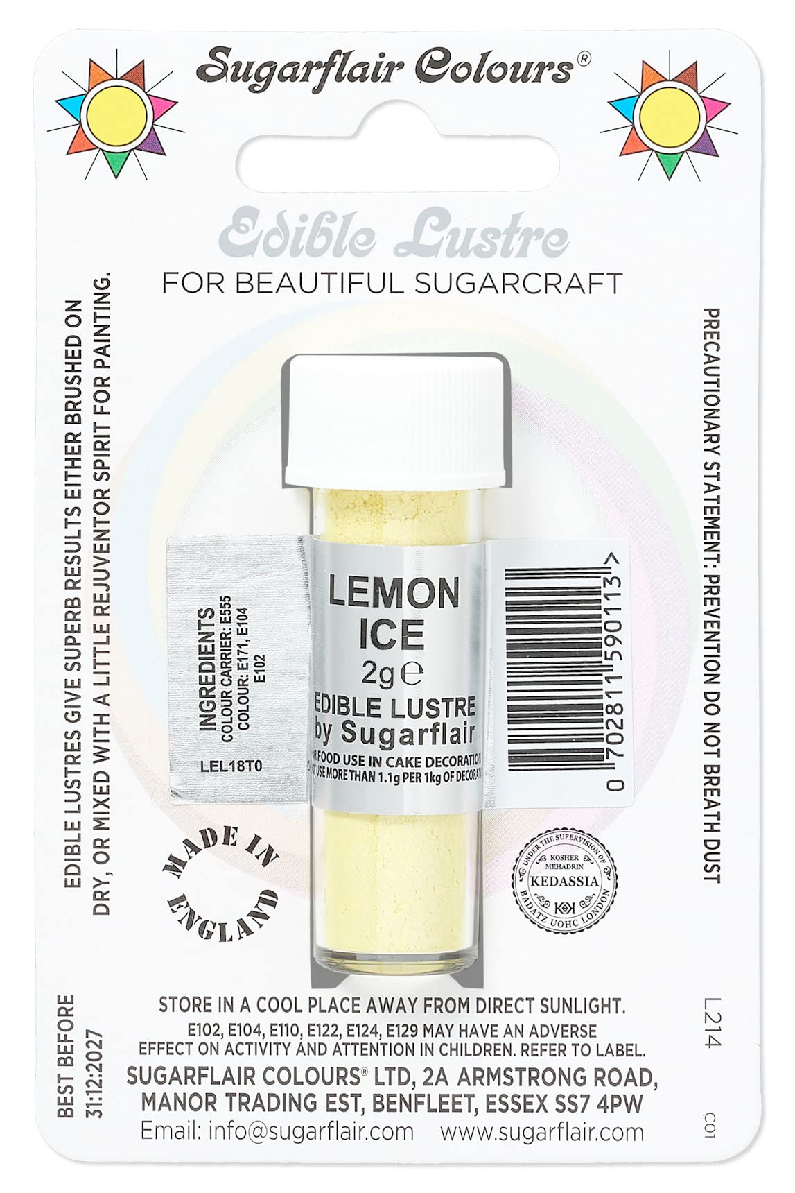 Sugarflair Edible Lustre Powder - Lemon Ice