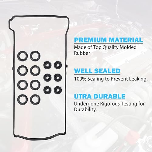 Miniatura 5 de Juego de juntas de tapa de válvula – Compatible con 2.0L 2.3L 2.4L 2002-2015 Honda Accord, Civic, CR-V, Element, Crosstour, Acura CSX, ILX, RDX,