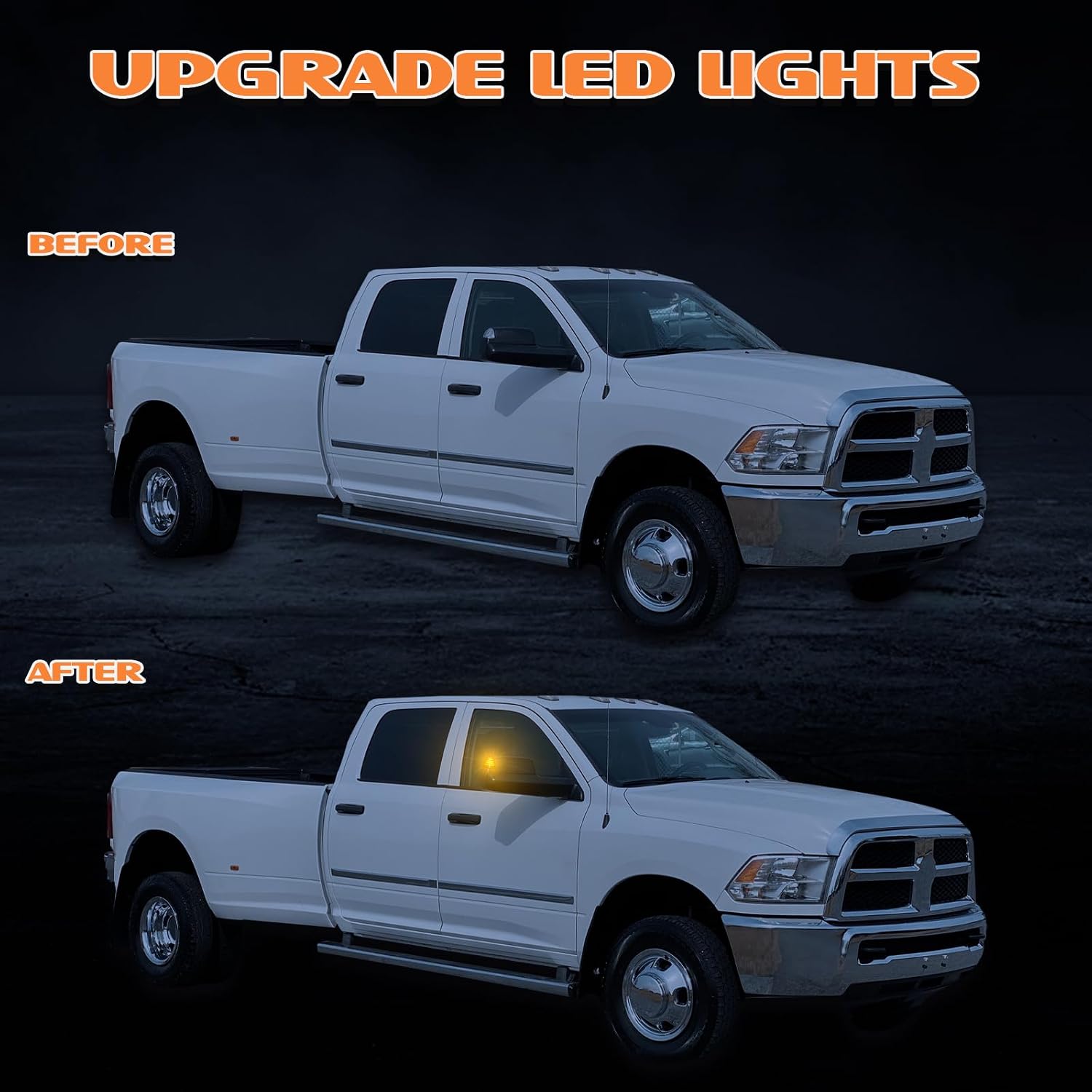 LED Side Mirror Turn Signal Light Assembly Compatible with Dodge Ram 2010-2018 1500 2500 3500 4500 5500, Sequential Amber Mirror Lights accessories