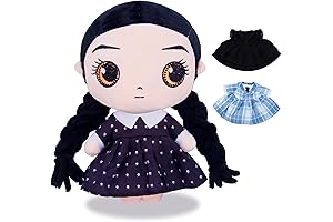 Wednesday Addams Plush Doll with 3 Outfits