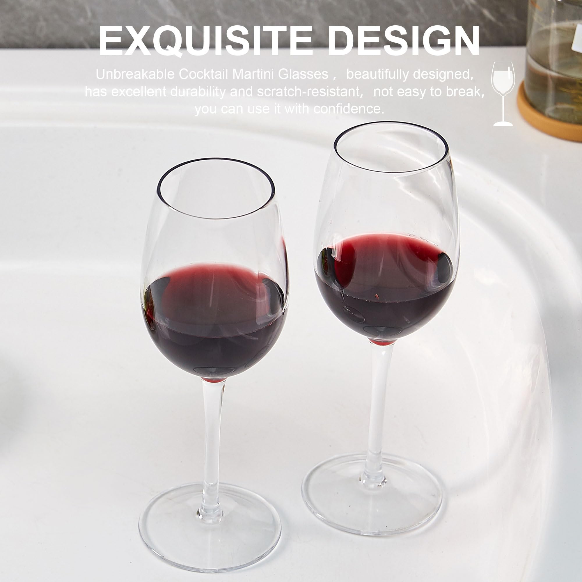 Verres à Vin Incassables En Tritan - Lot De 4, 530 Ml - Sans BPA, Lavables Au Lave-vaisselle