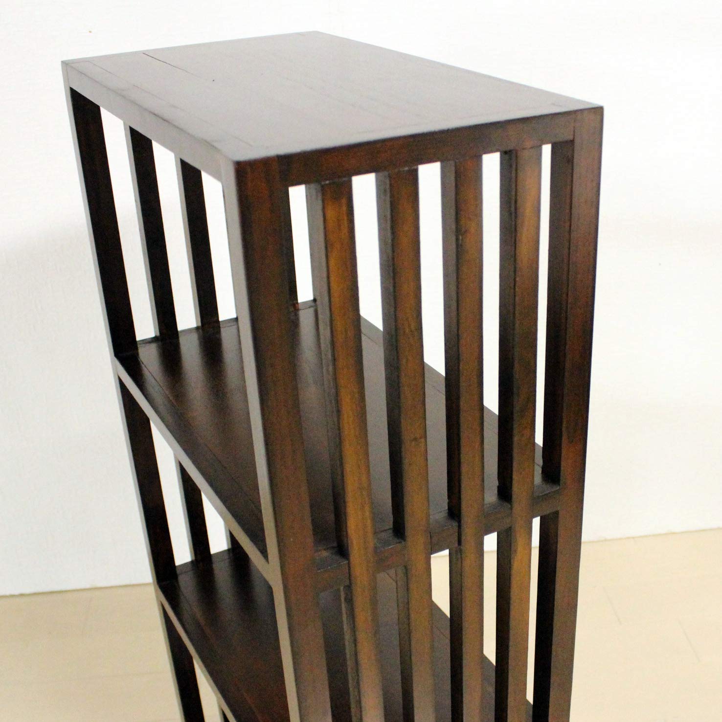 Amazon｜3段木製段ラック 格子 フリーラック 棚 こげ茶 ダーク