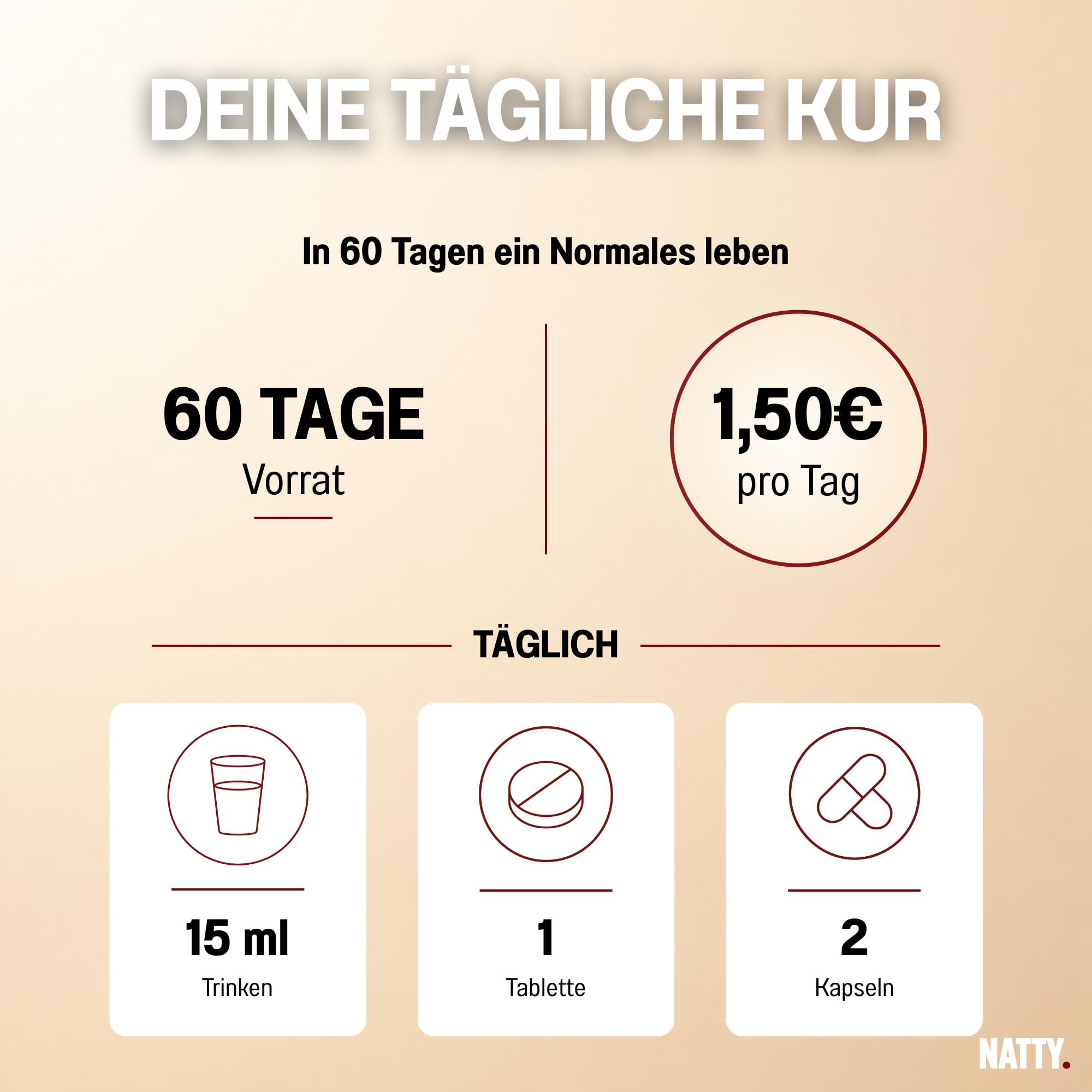 NATTY Bauchwohl Bundle 60 Tage – Bakterienkulturen Komplex mit 10 Mrd. KBE, Apfelessig Kapseln & Magnesium 4-fach Komplex – veganes Nahrungsergänzungs-Set, 4-teilig