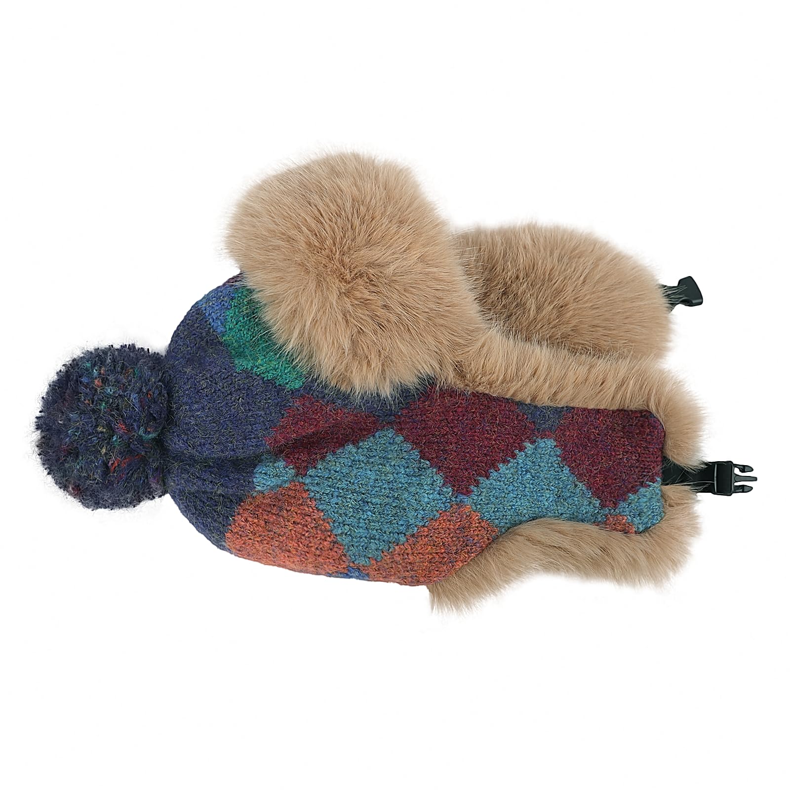 OhMill Chapka Chaud Hiver pour Femme Bonnet de Trappeur en Peluche Chapeau Aviateur avec Oreillettes Coup-Vent Bonnet de Ski Épaise pour Cyclisme Extérieur Randonnée