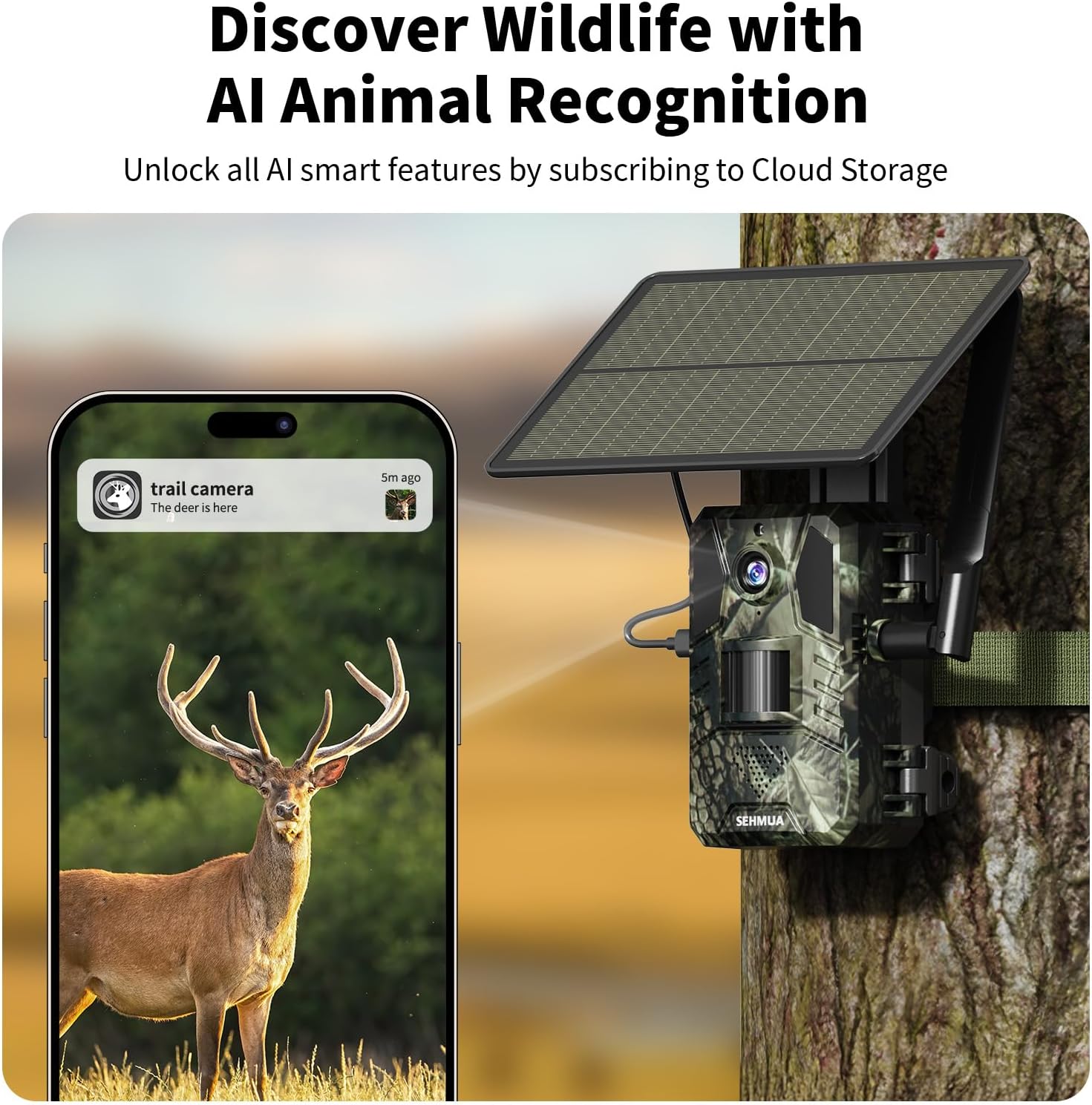 SEHMUA Trail Camera 2 Packs, AI Animal Detection Game Camera Built-in SIM Card 4G LTE Cellular Trail Cameras with Night Vision Motion Activated Waterproof IP66 with Unlimited Data Plan 2K Live View