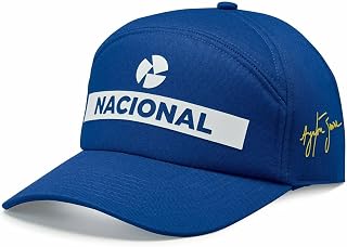 Ayrton Senna Replica Nacional Baseball Hat with Gift Box Blue, Blue, One size