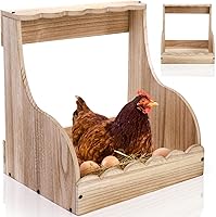 Tlence Single Compartment Chicken Nesting Box - 14.5x13.75x13 Inch Paulownia Wood Hen Laying Nest for Chickens Ducks Poultry, Easy Assembly
