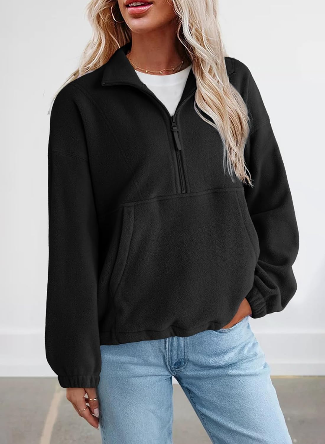 Dokotoo Womens Oversized Sweatshirts Half Zip Pullover Fall Fashion Outfits 2025 Oversized Hoodies Mock Neck Sweatshirt - Image 4