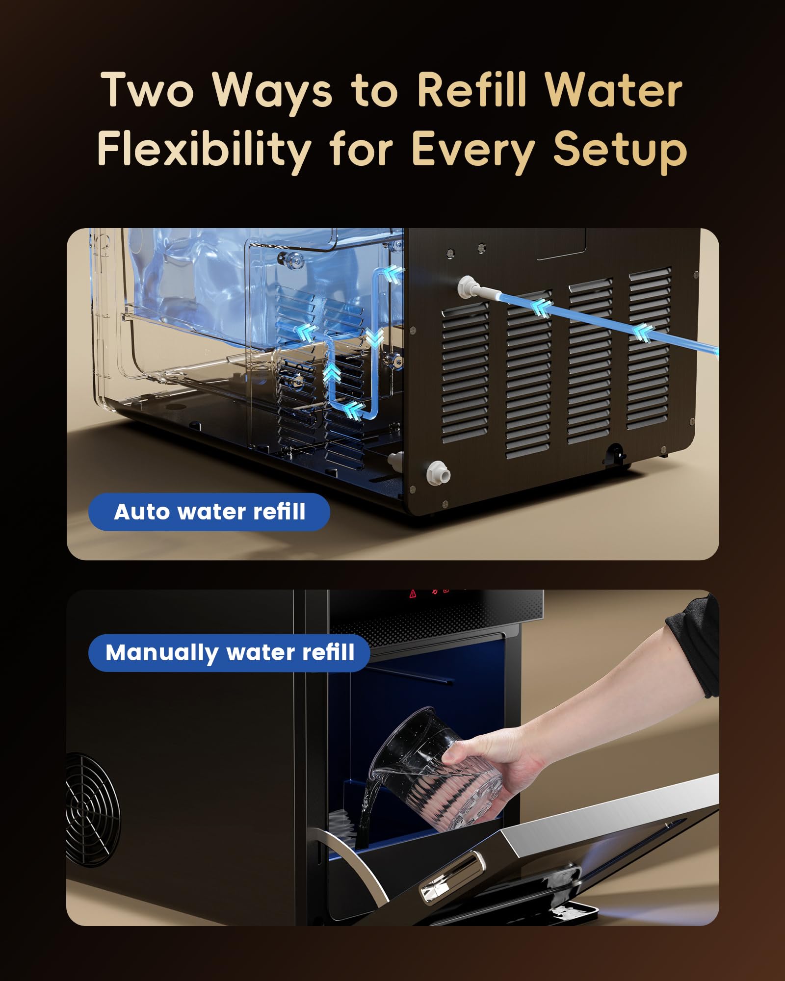 ecozy 2.1" Clear Ice Ball Maker with CrystalFlux Technology, Minimal Footprint Sphere Ice Maker with 8H Timer, 1 pc in 30 Mins, 48 pcs/Day, Self-Cleaning for Home Bar Whiskey & Bourbon view 6