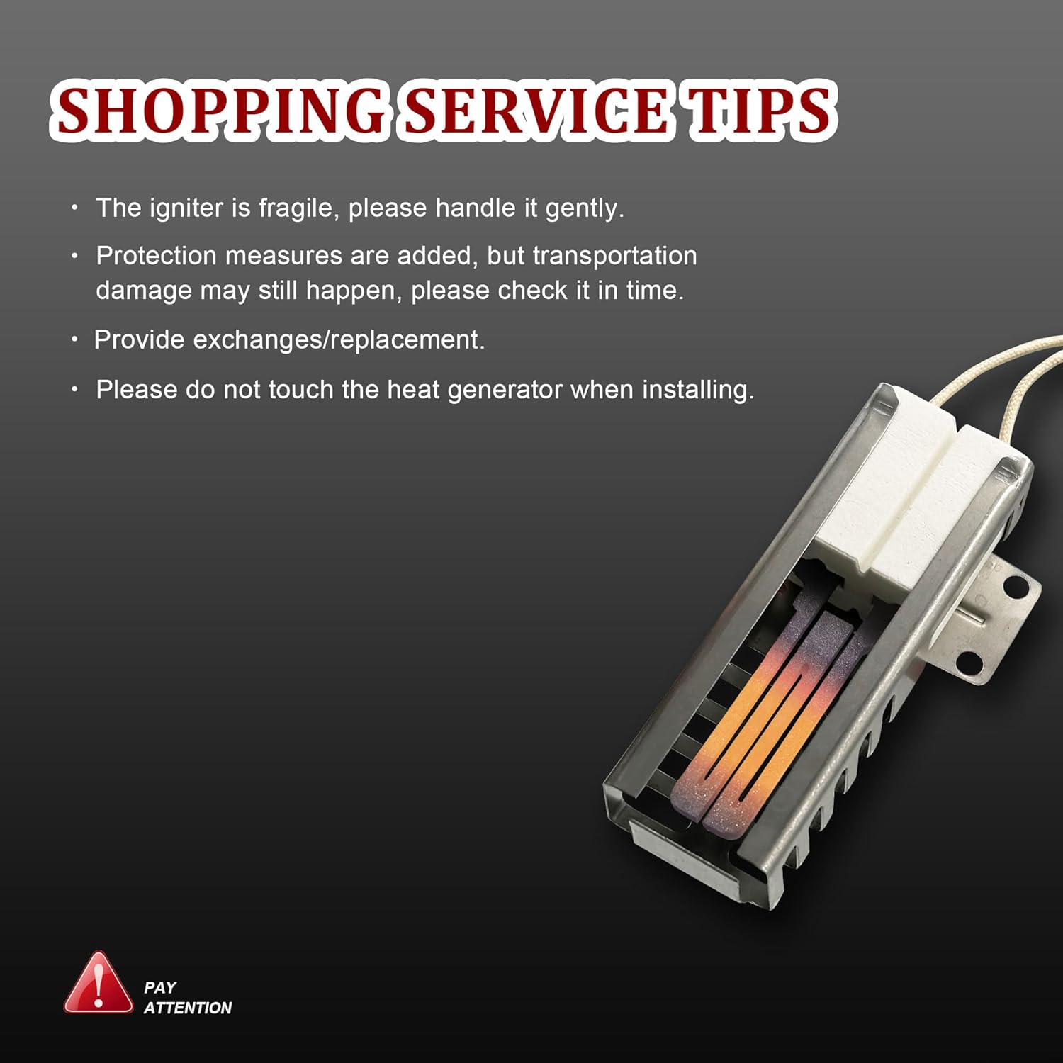 DG94-00520A DG94-01441A Gas Range Oven Flat Igniter for Stove, Ignitor Replaceable AP5577941, PS4241428, 114491, 2692271