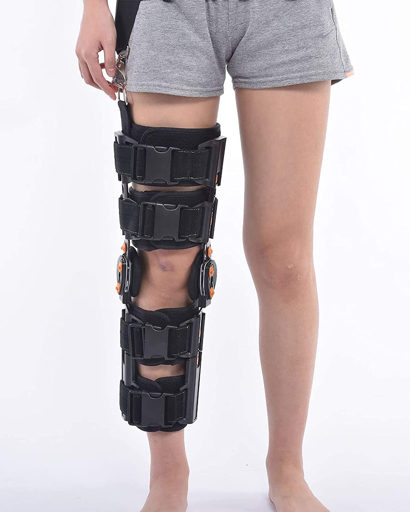 Supporto di Fissaggio Articolare Regolabile, Ortesi A 12 Fori, Tutore Fisso Mobile per Allenamento delle Gambe, Ginocchiere per Riabilitazione del Menisco.