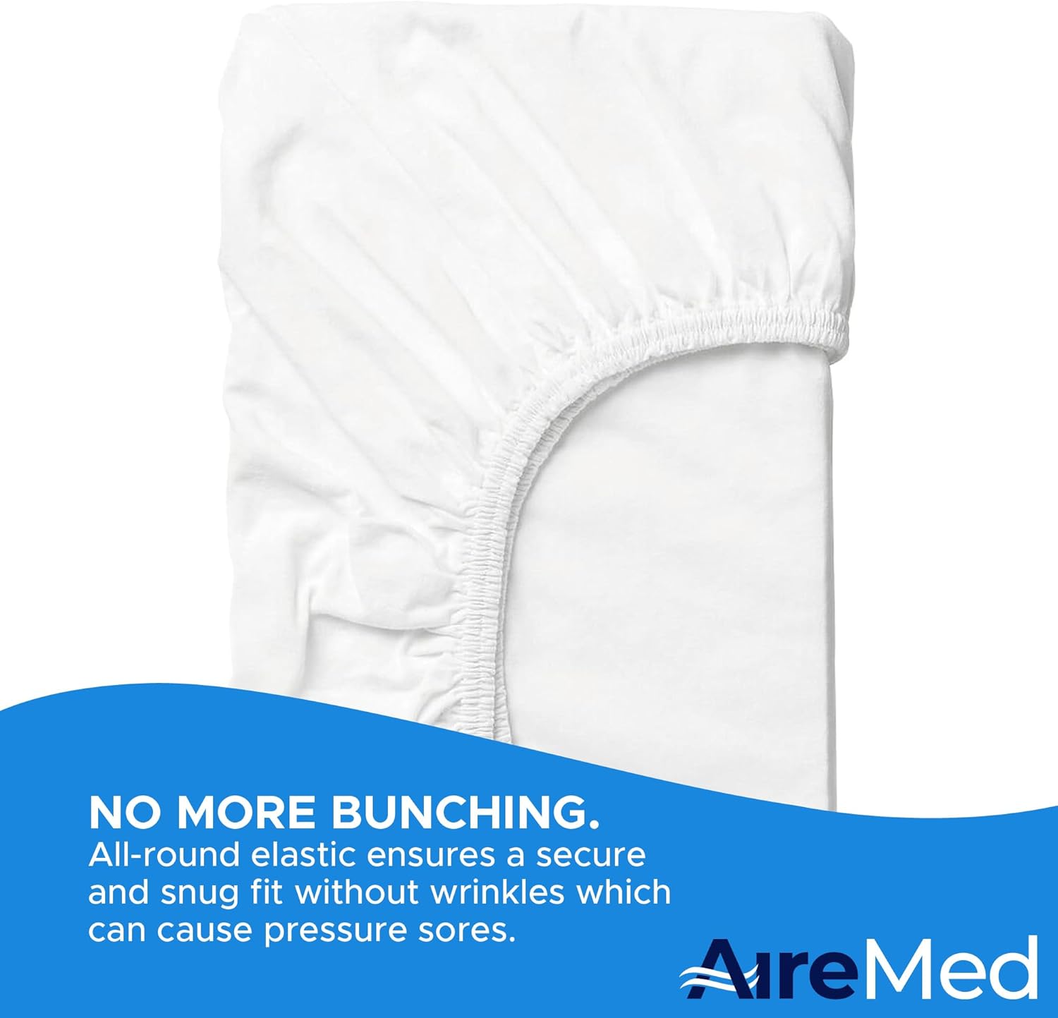 AireMed Bariatric Fitted Hospital Bed Sheets (2 Pack) - 42" x 80" x 12" Deep Pocket for All Medical Foam & Air Mattresses & Overlays - Wrinkle-Free, Easy Care - Soft & Comfy Classic White Sheets