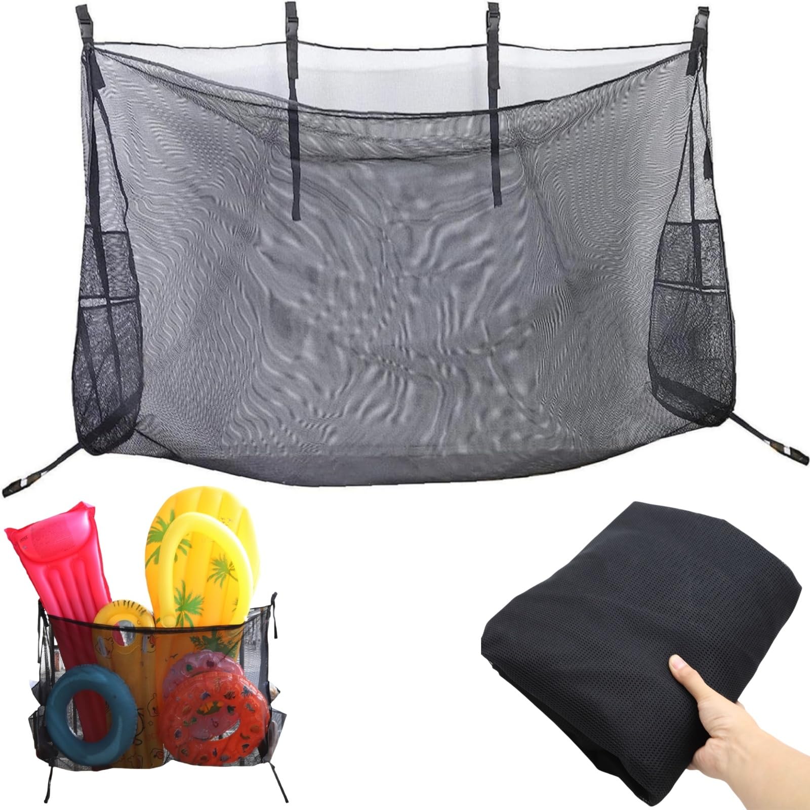 Sac en Filet De Rangement pour Jouets De Flotteur De Piscine,158x100x40cm Sac en Filet pour Organisateur Stockage De Flotteur Piscine,flotteurs Porte Balles Gonflables (1 PCS)